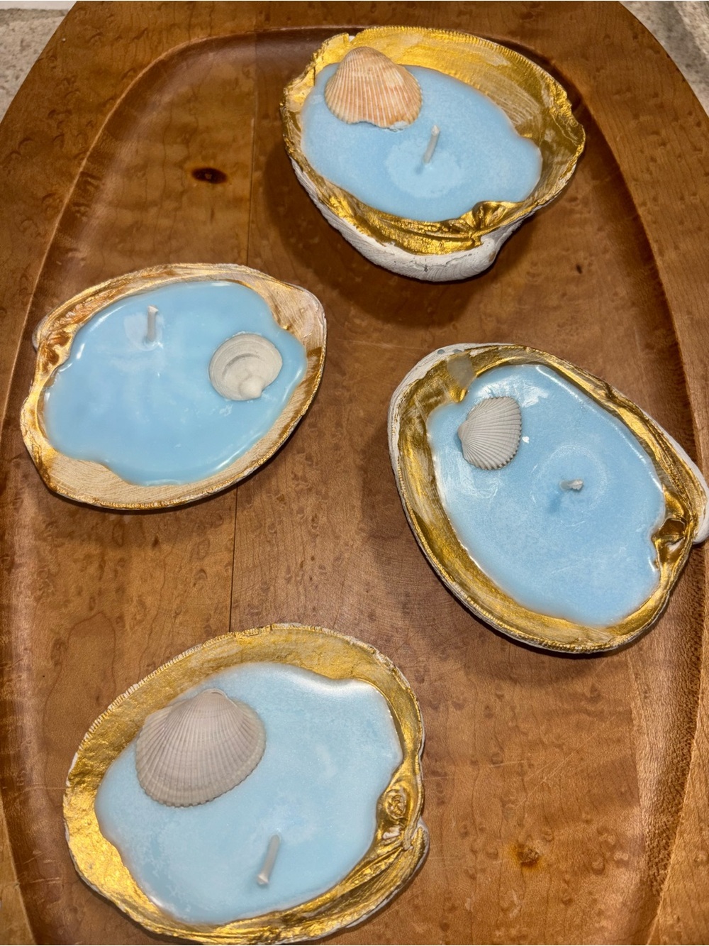 Hand Painted Scented Seashell Candle Tealight Sets using Organic Soy Wax